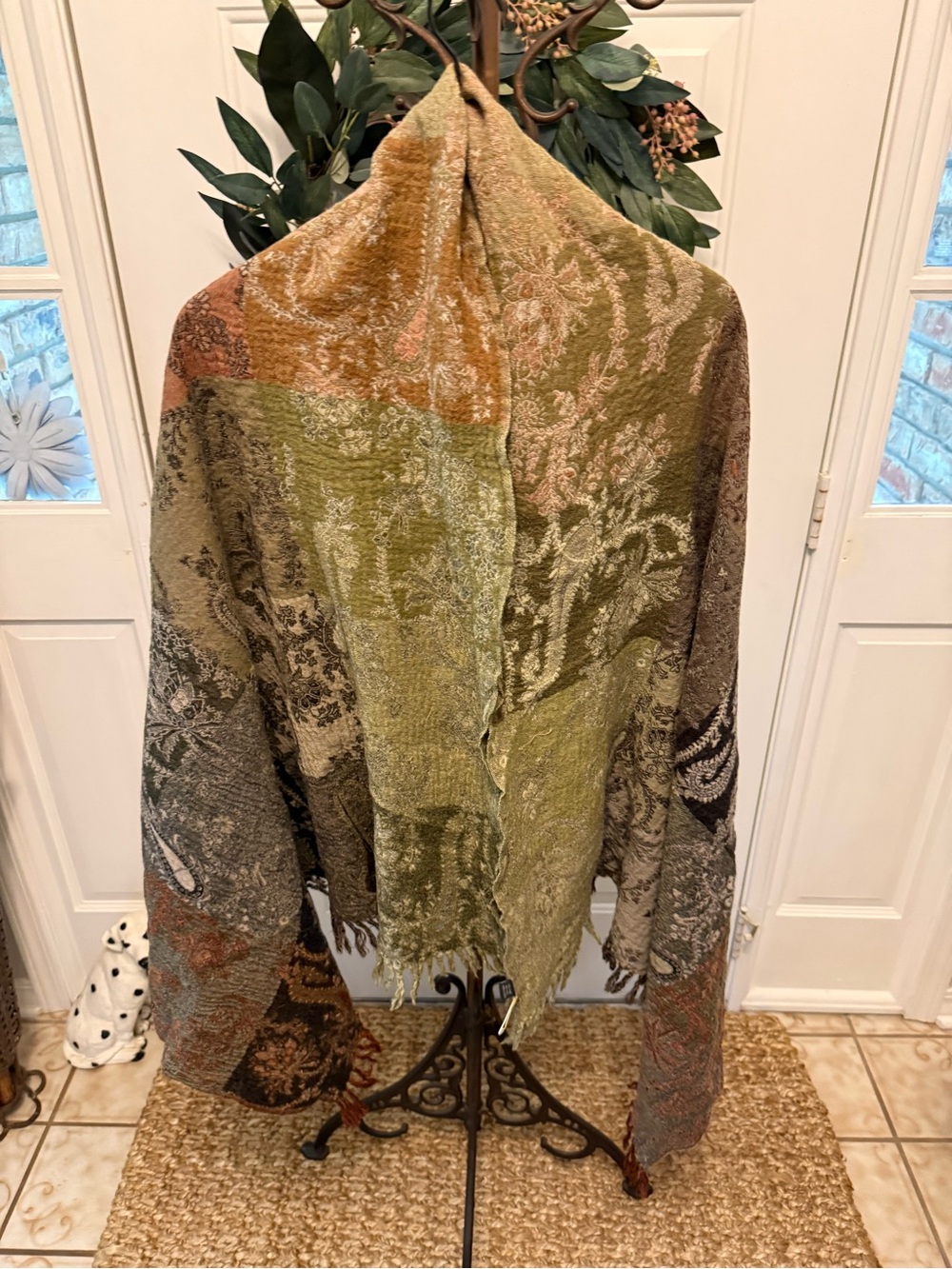 Malabar Grove LTD Gorgeous Wool Patchwork Paisley Floral Large Blanket Scarf